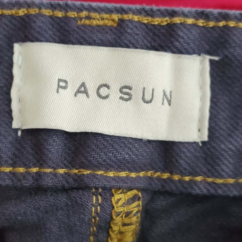 PacSun Low Rise Baggy Cargo Pants Size 22 Dark Blue Wide Leg 27x30 - Picture 4 of 14